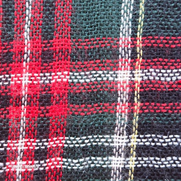 Drake's (?) Merino Wool Tartan Red Plaid Scarf - Picture 4 of 13